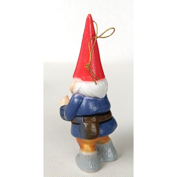 Vintage Uniboek Gnome Christmas Ornament Hard Plastic Hong Kong 3.5" - Picture 3 of 8